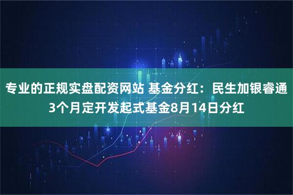 专业的正规实盘配资网站 基金分红：民生加银睿通3个月定开发起式基金8月14日分红